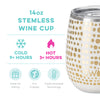 Swig Life 14oz Glamazon Gold Stemless Wine Cup - Gold/White