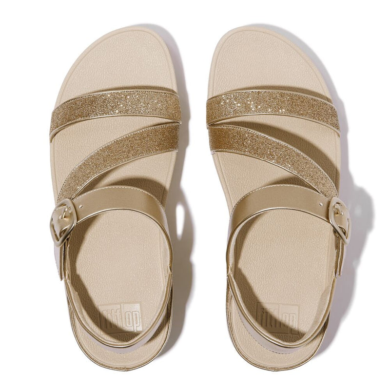 FitFlop Skinny II Glitterdust Z Strap Sandals - Platino