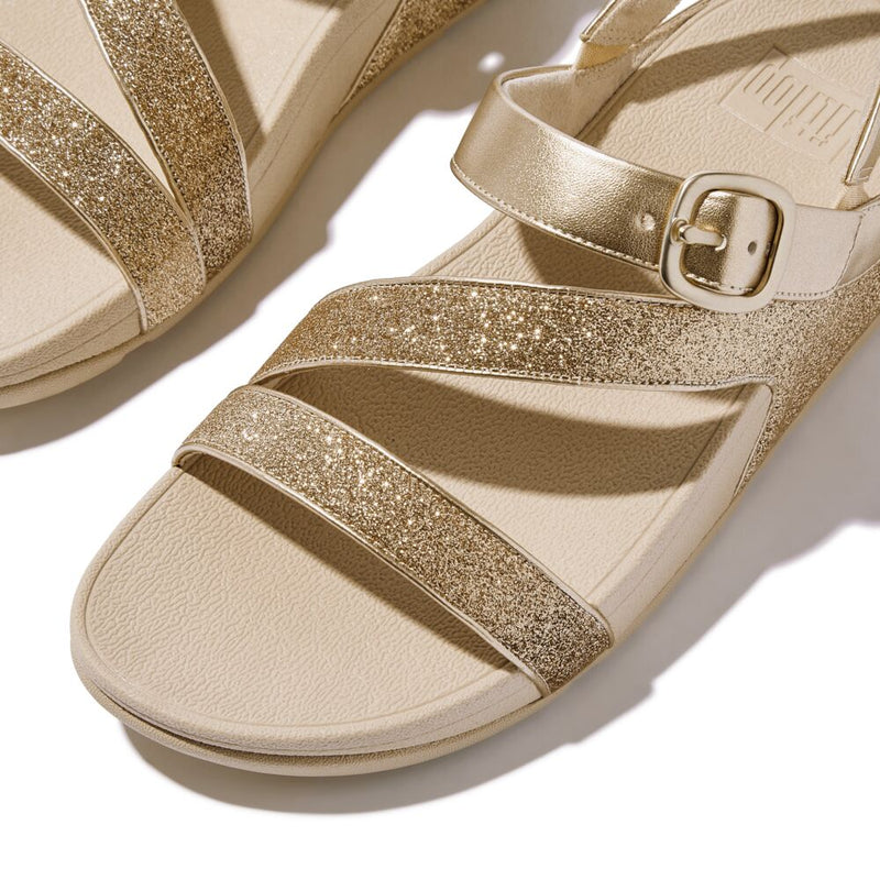 FitFlop Skinny II Glitterdust Z Strap Sandals - Platino