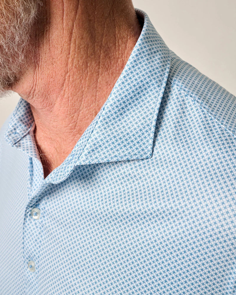 Johnnie-O Hex Prep-Formance Polo Shirt - Barrels Blue
