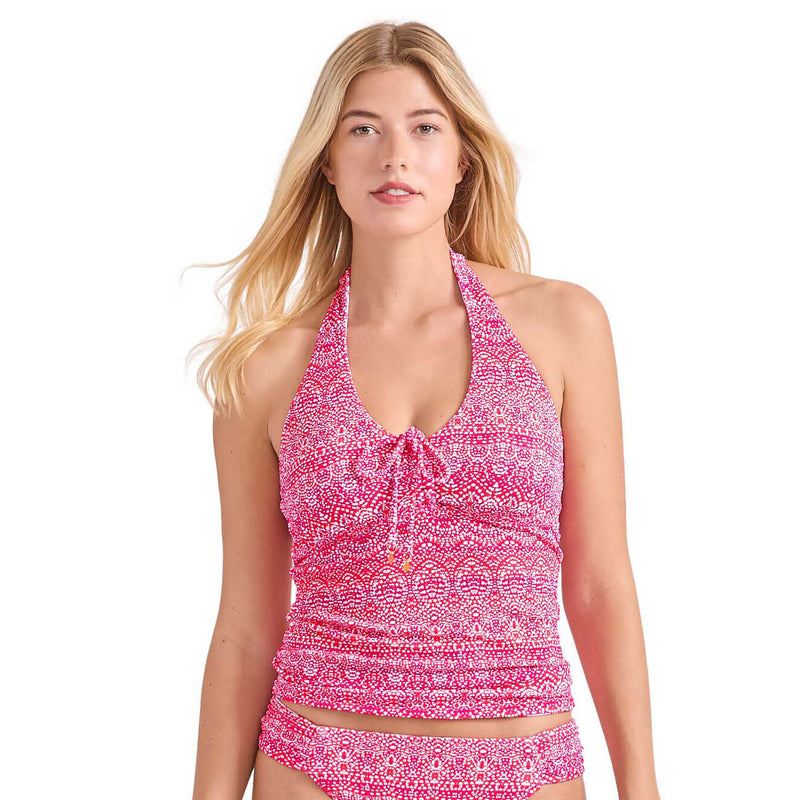 Tommy Bahama Island Cays Point Reversible Tankini Top - Pink Maui