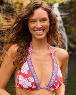 Tommy Bahama Island Cays Fiori Reversible Halter Top - Citrus Coral