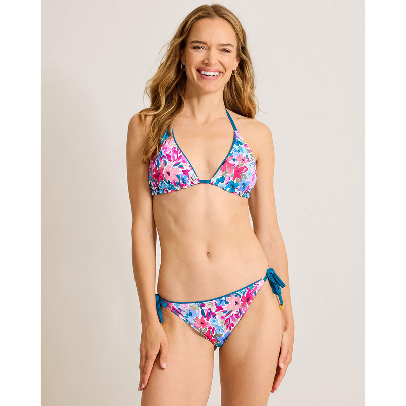 Tommy Bahama Watercolor Floral Reversible String Top - Topaz Teal