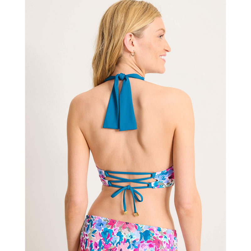 Tommy Bahama Watercolor Floral Reversible Halter Top - Dusty Lupine