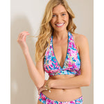 Tommy Bahama Watercolor Floral Reversible Halter Top - Dusty Lupine