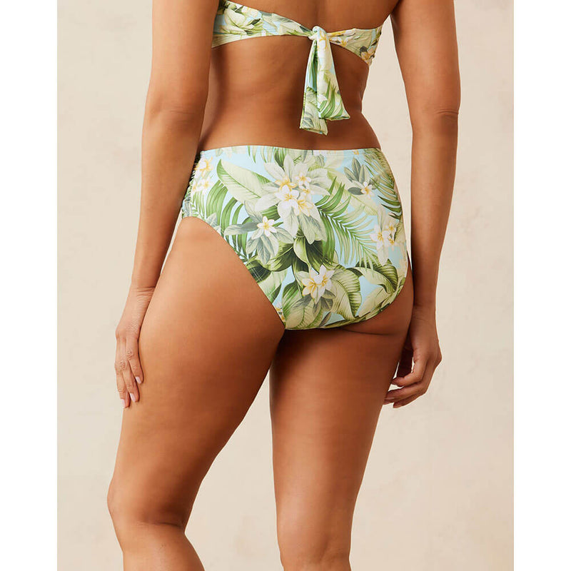 Tommy Bahama Paradise Fronds Shirred High Waist Bottom - Lt Swimming Pool