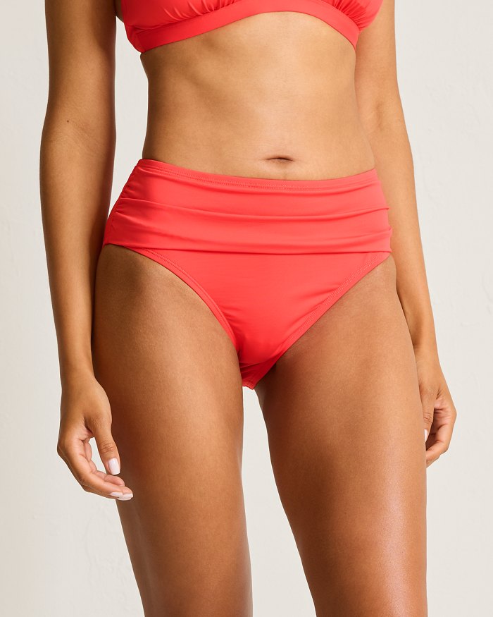 Tommy Bahama Novelty Pearl High Waist Bottom - Citrus Coral