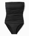 Tommy Bahama Pearl Shirred Bandeau Swimsuit - Black*