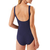 Tommy Bahama Pique Colada Wrap Front Swimsuit - Mare Navy