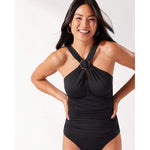 Tommy Bahama Sun Cat Off The Shoulder High Neck One Piece Swimsuit - Black*