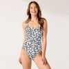 Tommy Bahama Orchid Garden Reversible Lace Back One Piece Swimsuit - Black