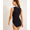 Tommy Bahama Island Cays Cabana High Neck One Piece Swimsuit - Black