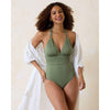 Tommy Bahama Paradise Fronds V-neck One Piece Swimsuit - Tea Leaf