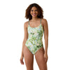 Tommy Bahama Paradise Fronds Reversible Maillot One Piece Swimsuit - Lt Swimming Pool