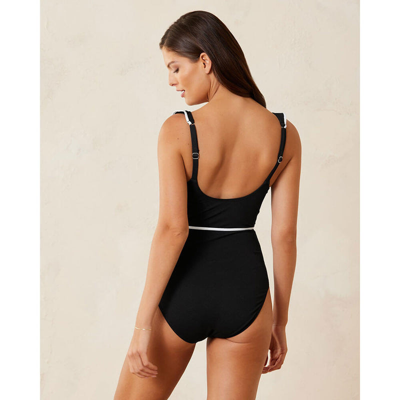 Tommy Bahama Island Cays Cabana Wrap One Piece Swimsuit -Black*