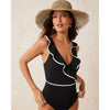 Tommy Bahama Island Cays Cabana Wrap One Piece Swimsuit -Black*