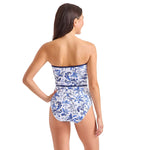 Tommy Bahama Terrazzo Tile Bandeau One Piece Swimsuit - Mountain Bluebell