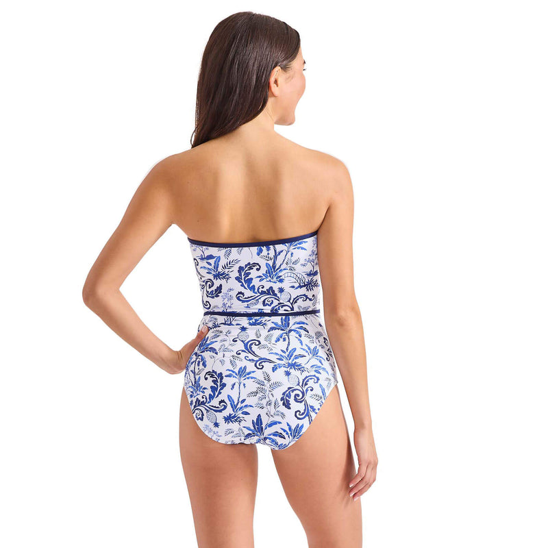 Tommy Bahama Terrazzo Tile Bandeau One Piece Swimsuit - Mountain Bluebell