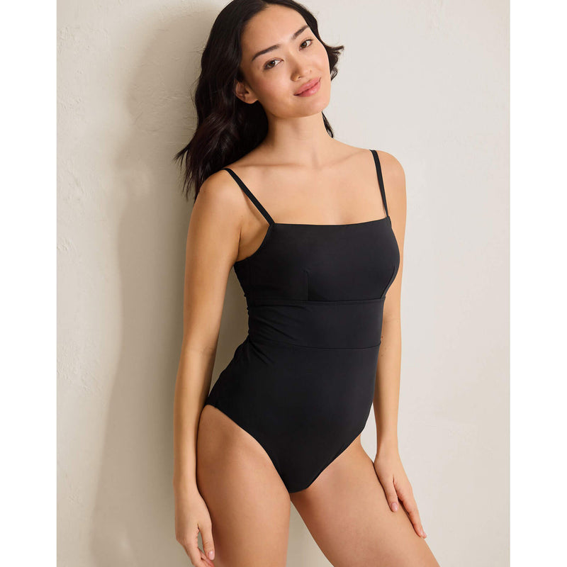 Tommy Bahama Palm Modern Maillot One Piece Swimsuit - Black