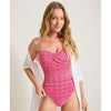 Tommy Bahama Island Cays Point Bandeau One Piece Swimsuit - Pink Maui
