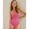 Tommy Bahama Island Cays Point Bandeau One Piece Swimsuit - Pink Maui