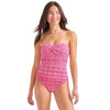 Tommy Bahama Island Cays Point Bandeau One Piece Swimsuit - Pink Maui *