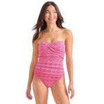 Tommy Bahama Island Cays Point Bandeau One Piece Swimsuit - Pink Maui *