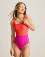Tommy Bahama Ocean Point Colorblock Square One Piece Swimsuit - Pink Maui *