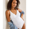Tommy Bahama Pearl Cross Front V Neck One Piece Swimsuit - White