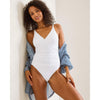 Tommy Bahama Pearl Cross Front V Neck One Piece Swimsuit - White