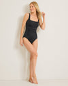 Tommy Bahama Pearl Square Neck One Piece Swimsuit - Black