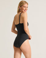 Tommy Bahama Pearl Square Neck One Piece Swimsuit - Black