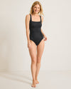 Tommy Bahama Pearl Square Neck One Piece Swimsuit - Black