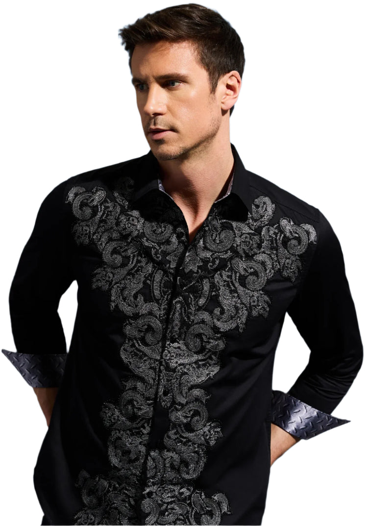 Robert Graham Rise Classic Fit Sport Shirt - Black