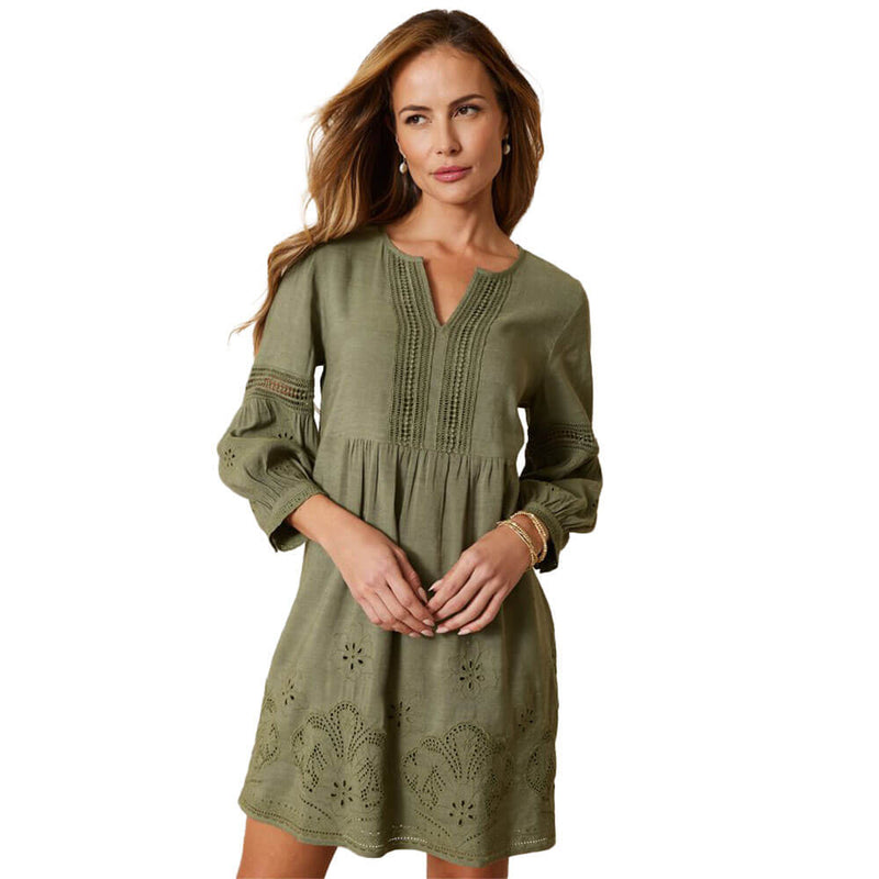 Tommy Bahama St. Lucia Split Neck Dress Coverup - Tea Leaf *