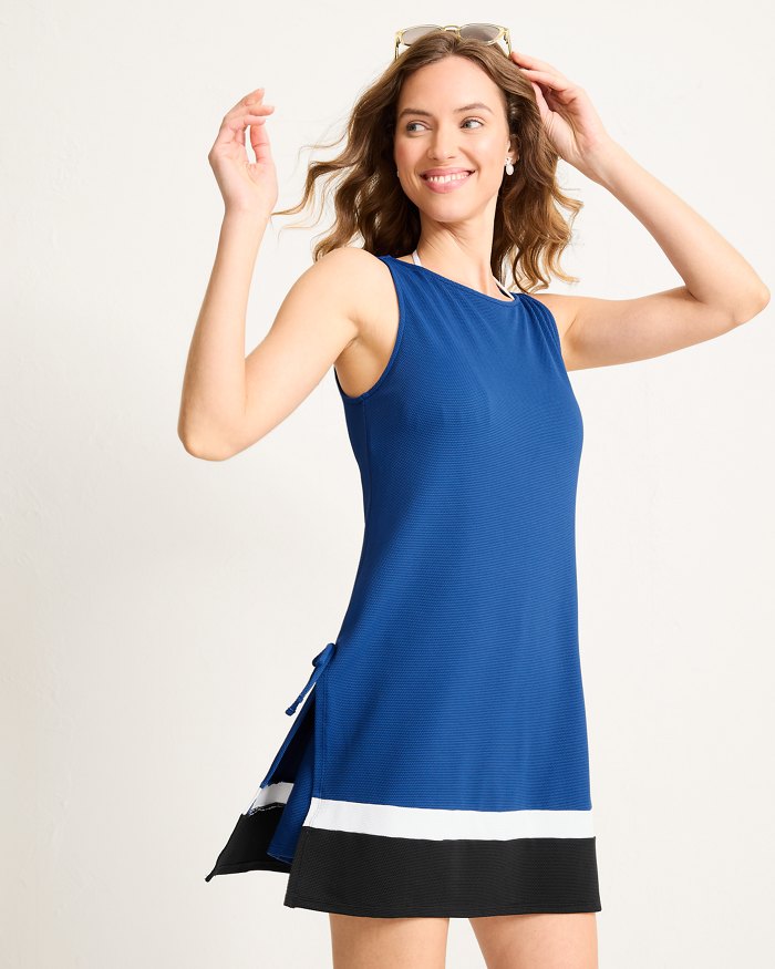 Tommy Bahama Island Cays Colorblock Romper Cover Up - Lt Indigo Tide