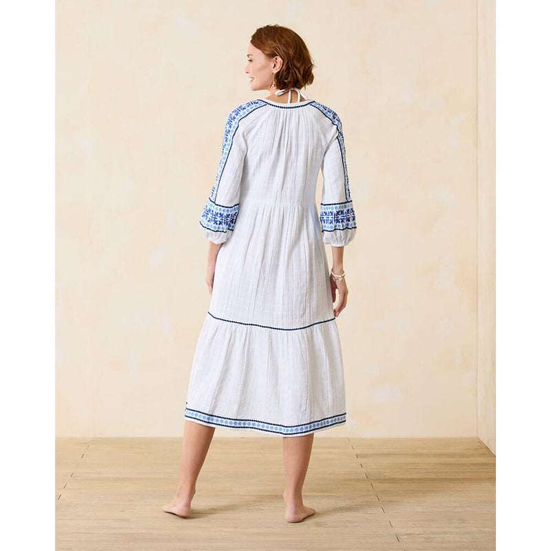 Tommy Bahama Mykonos Tiered Midi Dress Cover Up - White*