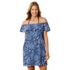 Tommy Bahama Harbour Eyelet Print Off The Shoulder Dress Cover Up - Mare Navy*