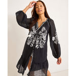 Tommy Bahama Womens Linen Gauze Tunic Dress Coverup - Black*