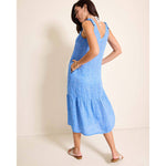 Tommy Bahama Womens Linen Tiered Midi Dress Coverup - Turkish Sea