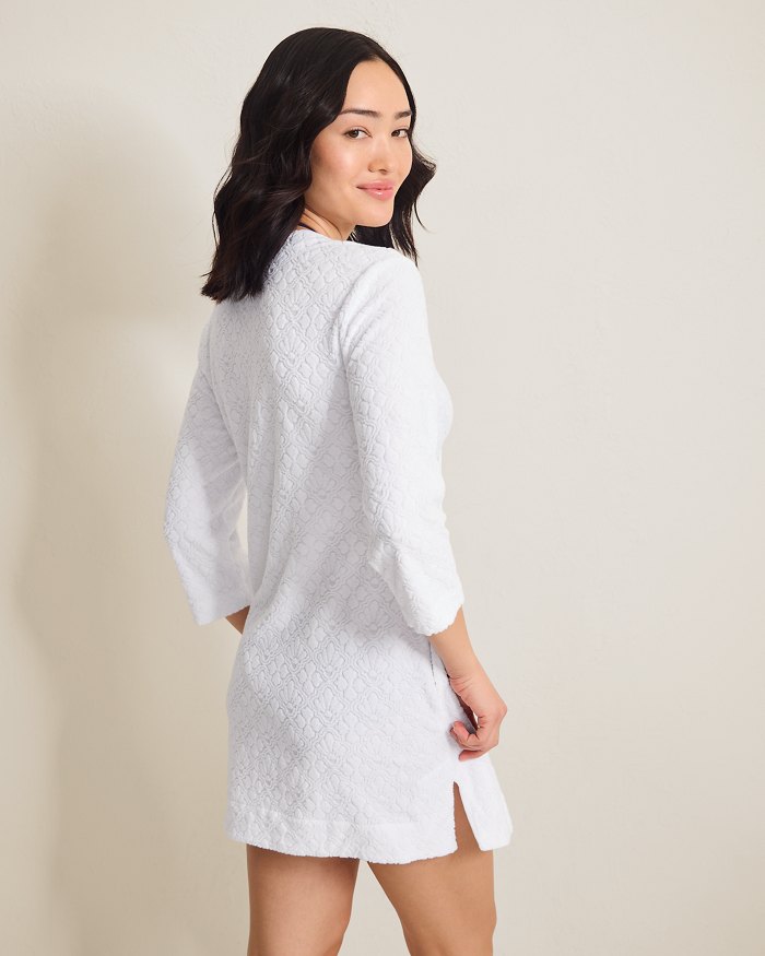 Tommy Bahama Textured Spa Terry Tunic Cover Up - White