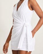Tommy Bahama Textured Spa Terry Romper Cover Up - White