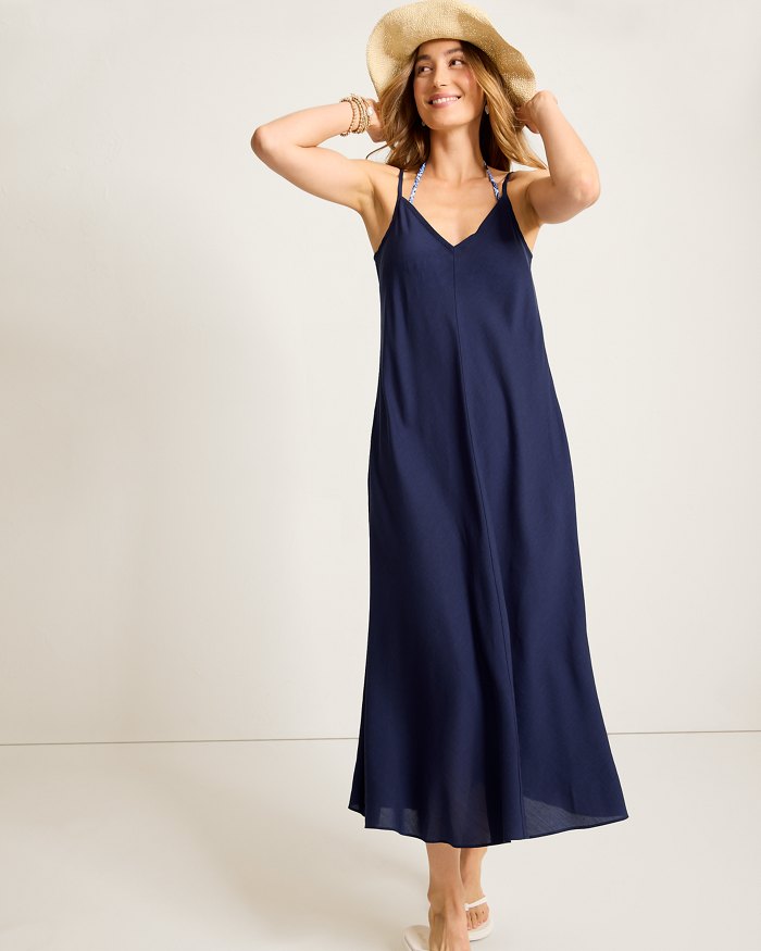 Tommy Bahama Capri Coast Bias Dress Cover Up - Mare Navy