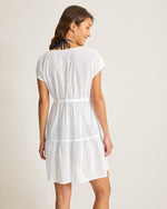 Tommy Bahama Eyelet Cove Vneck Short Dress Cover Up - White