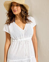 Tommy Bahama Eyelet Cove Vneck Short Dress Cover Up - White
