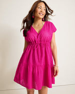 Tommy Bahama Eyelet Cove Vneck Short Dress Cover Up - Pink Maui *