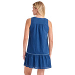 Tommy Bahama Cotton Clip Sleeveless Tiered Dress Cover Up - Indigo Tide