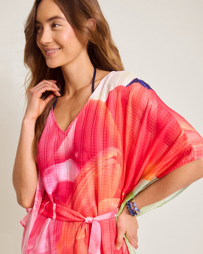 Tommy Bahama Artist Series Belted Caftan Cover Up - Touch Of Pink
