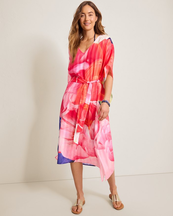 Tommy Bahama Artist Series Belted Caftan Cover Up - Touch Of Pink