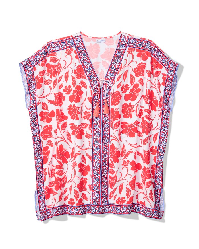 Tommy Bahama Fiori Border Tunic Cover Up - White